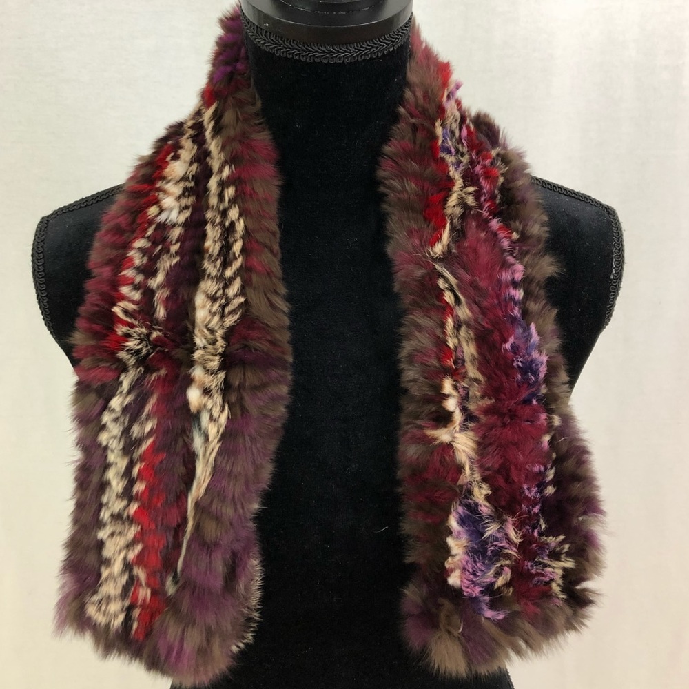 Multicolor Authentic Fur Scarf - Picture 3 of 7